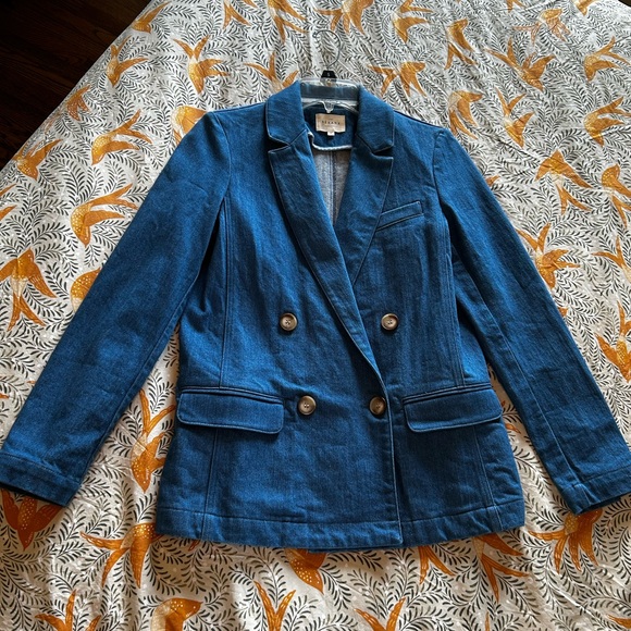 Sézane Christie jacket in cyan - Picture 3 of 5